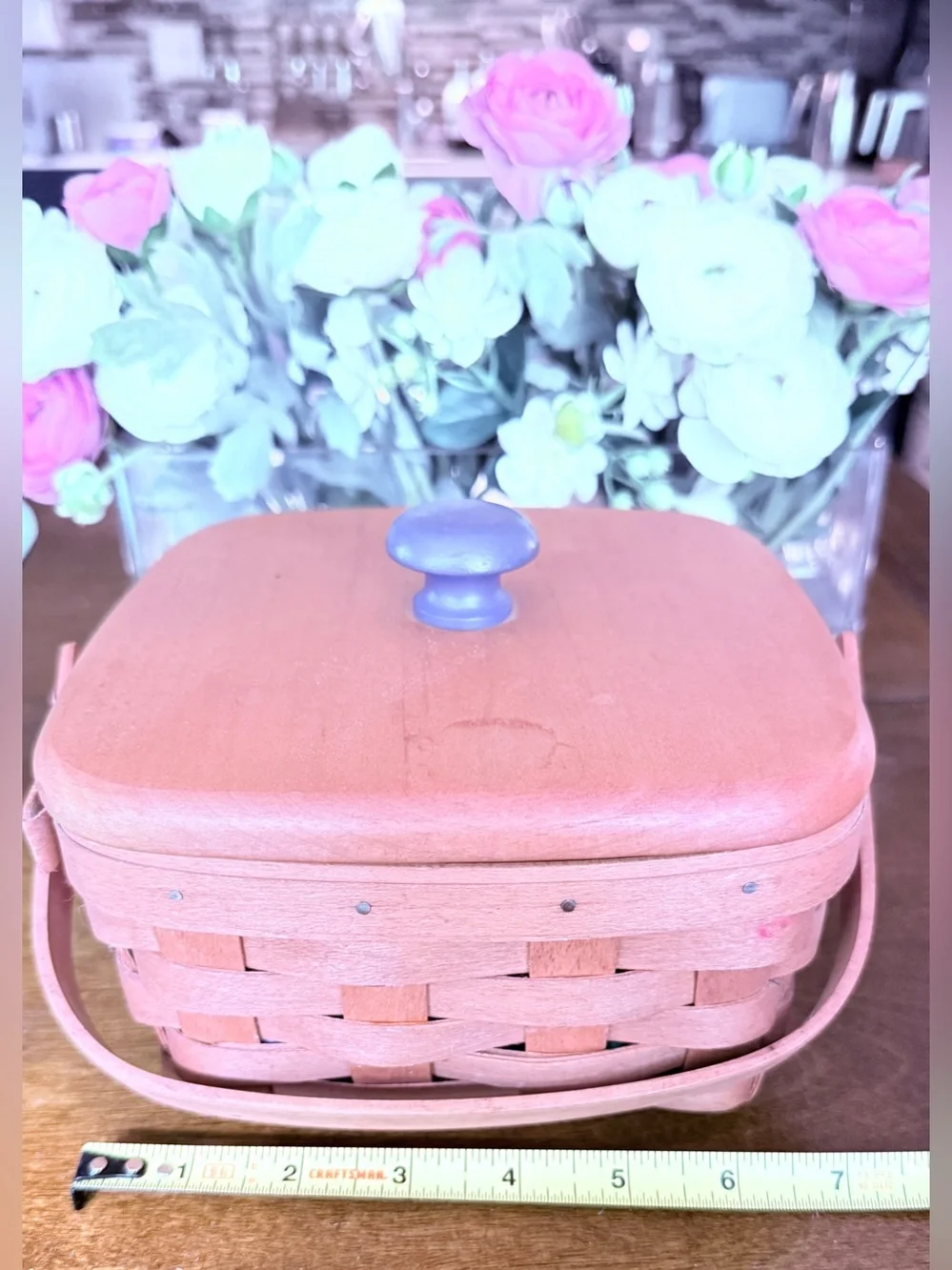 Vintage 1995 Longaberger Medium Berry Basket #11428 - Tan Weave with Lid